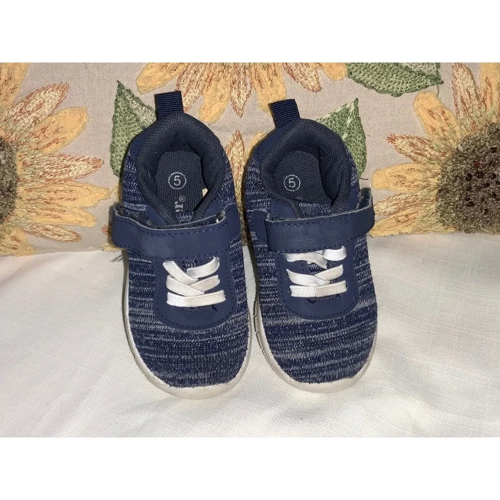 Gerber Sneakers Toddler‎ Walking Shoes First Walker Hook Loop Blue Size 5